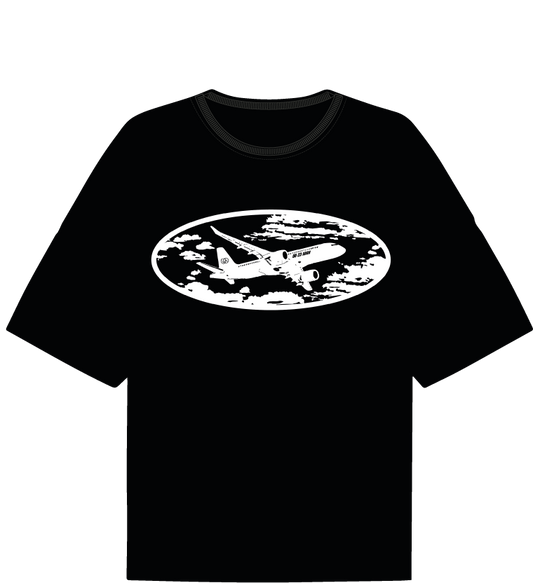 "Avion" Camiseta Unisex Fitting - Negra