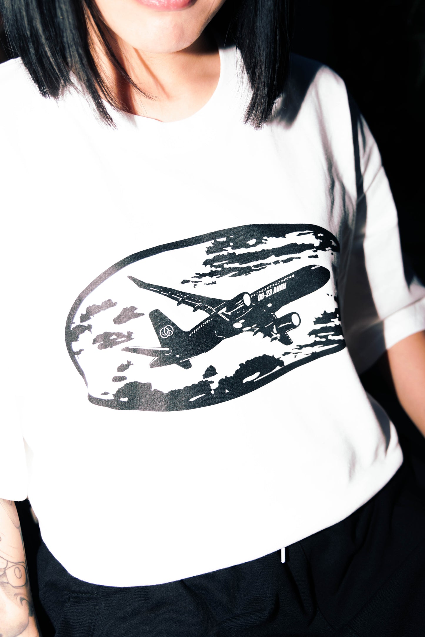 "Avion" Camiseta Unisex Fitting - Blanca